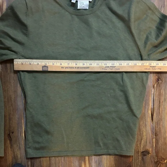 Carlisle Women's Olive Silk mix Crew Neck Sweater Large - Picture 5 of 6